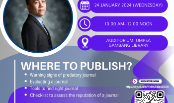 Sesi Latihan Bersama Elsevier: “Where to Publish” di Perpustakaan UMPSA Gambang – 24 Januari 2024